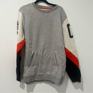 Adidas Gray and Orange Crewneck Sweater